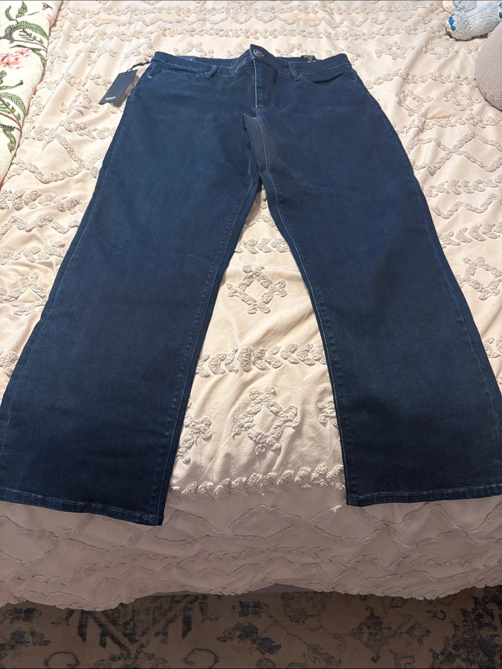 Hudson Jeans Women's Dark Blue Wide-Leg Corduroy Jeans